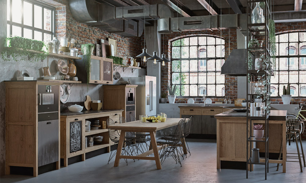 Kuhnya Loft Fyuzhn Iz Massiva Naturalnogo Dereva Mdf Fabrika Zov Zakazat V Moskve