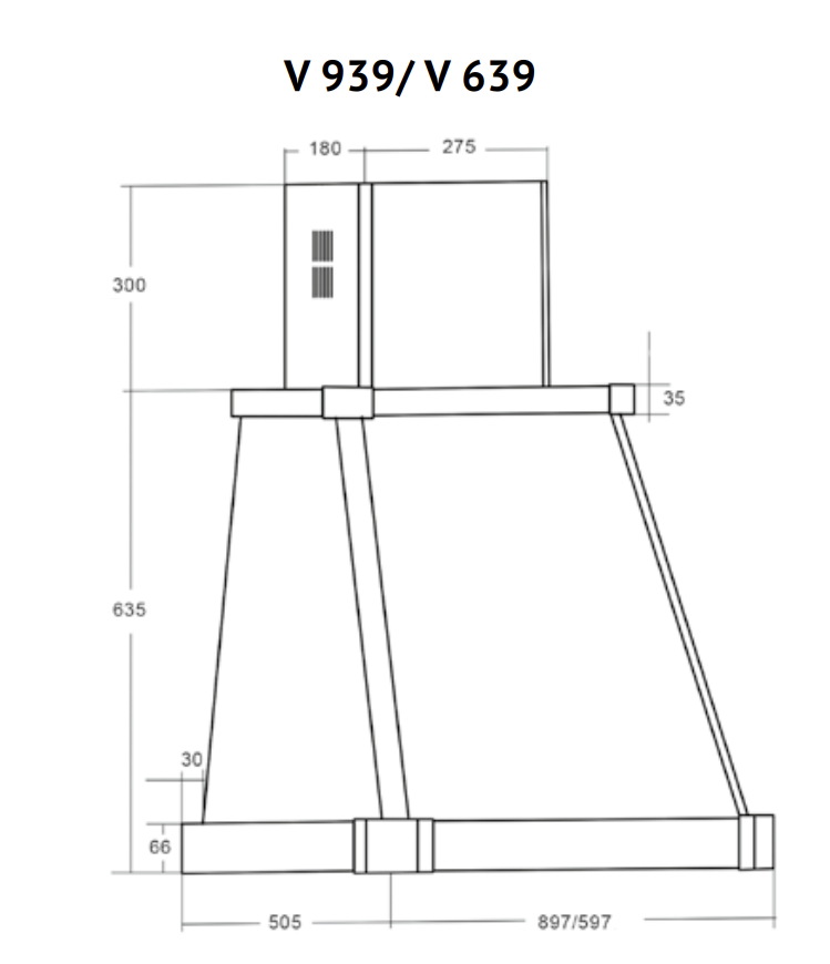 Вытяжка купольная  V 639 C Bronze