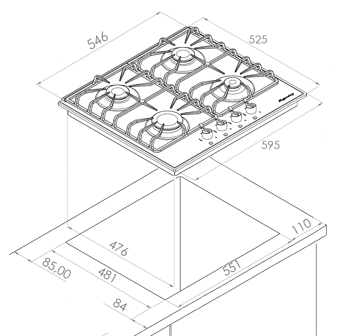 Варочная панель газовая  FQ 602 B
