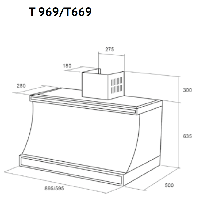 Вытяжка купольная  T 669 ANT Silver