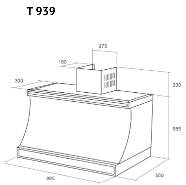 Вытяжка купольная  T 939 ANT Silver